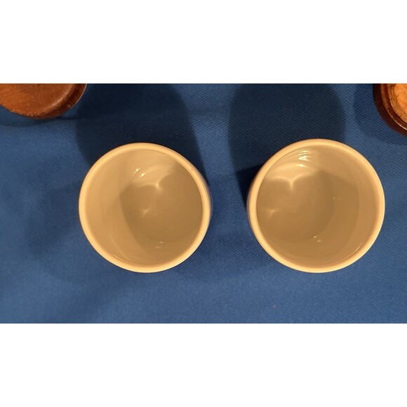 Vtg MCM Spice Wood Porcelain Jars Japan 1960s Lagardo Tackett Style Replacements - Picture 5 of 8